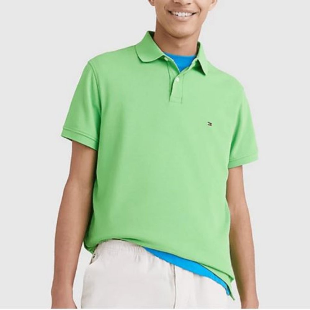 CLEARANCE Tommy Hilfiger Custom Fit Lime Pique Polo